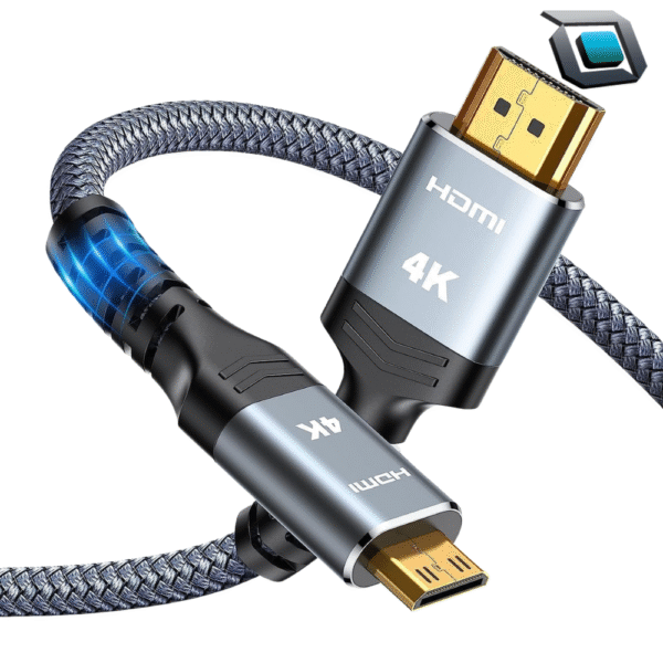 Cable Highwings mini HDMI a HDMI de 3 m, alta velocidad, compatible con resolución 4K a 60 Hz, ideal para cámaras, tablets, y videocámaras.
